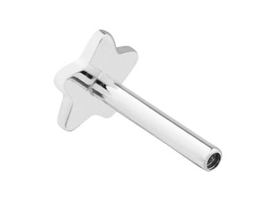 Sterling Silver Star Labret Tube   4.5mm - Standard Image - 2