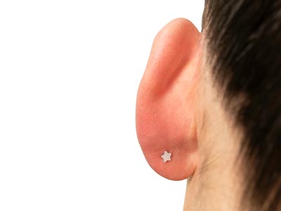 Sterling Silver Star Labret Tube   4.5mm - Standard Image - 4