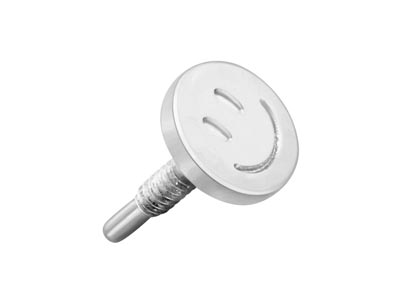 Sterling Silver Smiley Face Labret Post 3mm