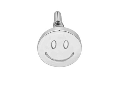 Sterling Silver Smiley Face Labret Post 3mm - Standard Image - 2