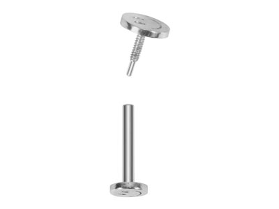Sterling Silver Smiley Face Labret Post 3mm - Standard Image - 3