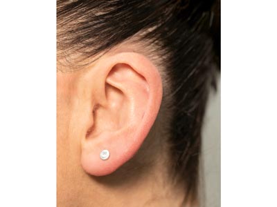 Sterling Silver Smiley Face Labret Post 3mm - Standard Image - 4