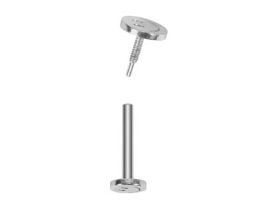 Sterling Silver Smiley Face Labret Tube 3mm - Standard Image - 3