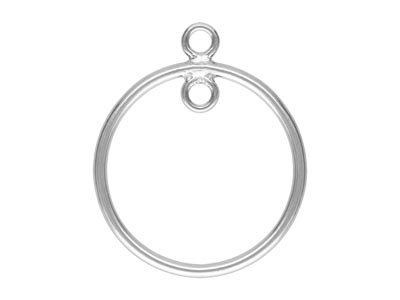 Sterling Silver Drop Hoop With     Closed Jump Ring Inside 15mm       Pack of 2 - Standard Image - 2