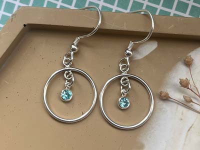 Sterling Silver Drop Hoop With     Closed Jump Ring Inside 15mm       Pack of 2 - Standard Image - 4