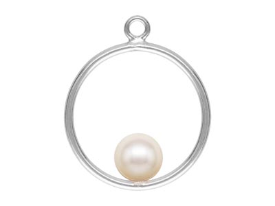Sterling Silver Drop Hoop With Peg Inside 15mm Pack of 2 - Standard Image - 2