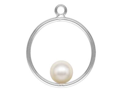 Sterling Silver Drop Hoop With Peg Inside 15mm Pack of 2 - Standard Image - 3