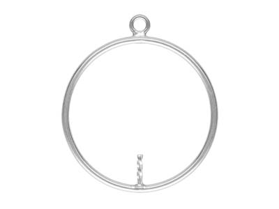Sterling Silver Drop Round With Peg Inside 15mm
