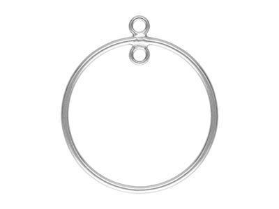 Sterling Silver Drop Hoop With     Closed Jump Ring Inside 20mm       Pack of 2 - Standard Image - 2