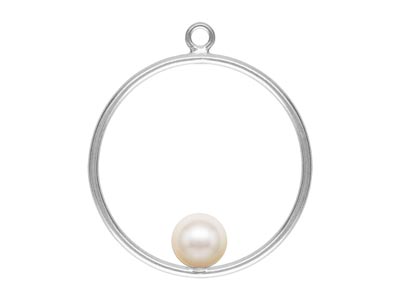 Sterling Silver Drop Hoop With Peg Inside 20mm Pack of 2 - Standard Image - 2