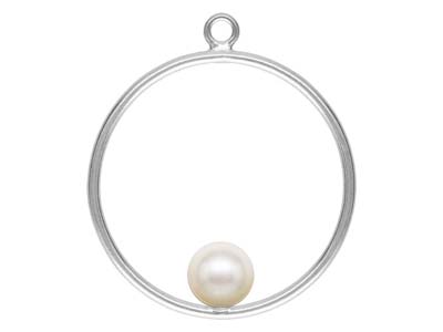 Sterling Silver Drop Hoop With Peg Inside 20mm Pack of 2 - Standard Image - 3