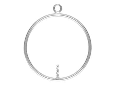 Sterling Silver Drop Round With Peg Inside 20mm
