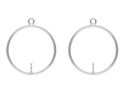 Sterling Silver Drop Round With Peg Inside 20mm - Standard Image - 2