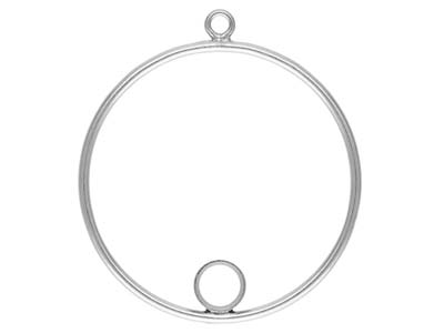 Sterling Silver Drop Round With 4mm Bezel Inside 25mm