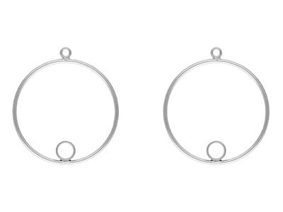 Sterling Silver Drop Round With 4mm Bezel Inside 25mm - Standard Image - 2
