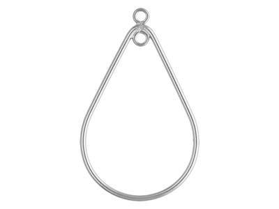 Sterling Silver Drop Teardrop With  Closed Jump Ring Inside 29mm X 20mm