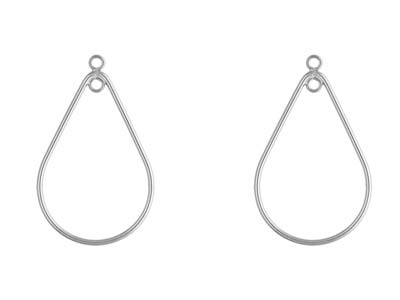 Sterling Silver Drop Teardrop With  Closed Jump Ring Inside 29mm X 20mm - Standard Image - 2