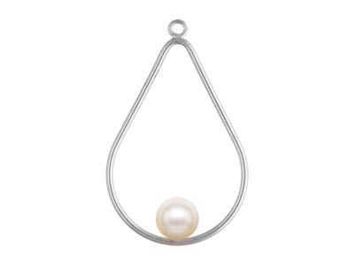 Sterling Silver Drop Teardrop With Peg Inside 29mm X 20mm Pack of 2 - Standard Image - 2