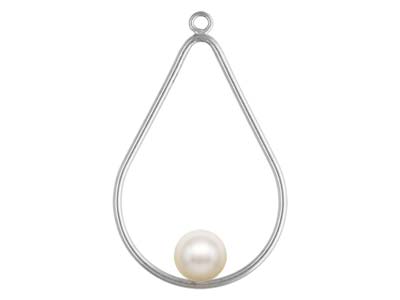 Sterling Silver Drop Teardrop With Peg Inside 29mm X 20mm Pack of 2 - Standard Image - 3