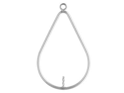 Sterling Silver Drop Teardrop With Peg Inside 29mm X 20mm - Standard Image - 1