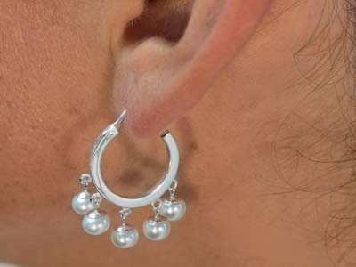 Sterling Silver 18mm Chandelier    Earrings With 5 Drops Pack of 2 - Standard Image - 2