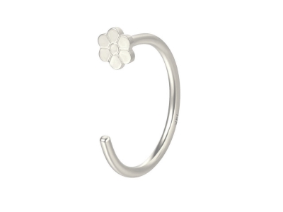 Sterling Silver Open Hoop Flower   8mm
