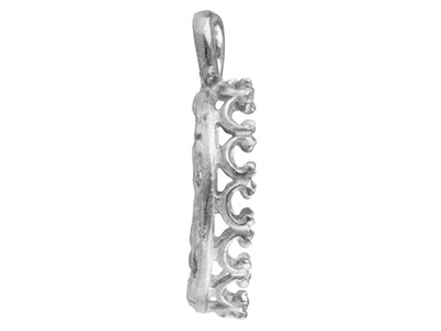 Sterling Silver Round Filigree     Bezel Cup 10mm - Standard Image - 2