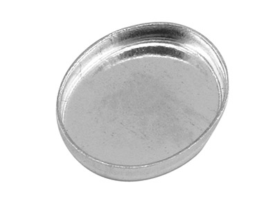 Sterling Silver Oval Bezel Cup,    Pack of 6, 10mm X 8mm