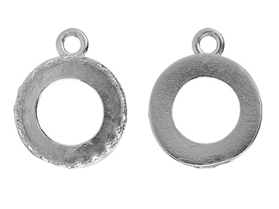 Sterling Silver Round Filigree     Bezel Cup 12mm - Standard Image - 2