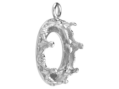 Sterling Silver Round Filigree     Bezel Cup 14mm - Standard Image - 3