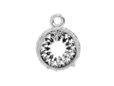 Sterling Silver Round Filigree     Bezel Cup 10mm - Standard Image - 1