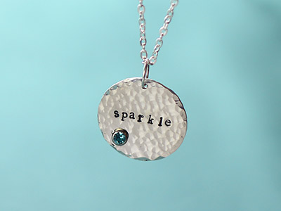 Sterling Silver Round Disc 25mm    Stamping Blank With 1 Hole, Marked '925', 100% Recycled Silver - Standard Image - 2