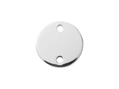 Sterling Silver Round Disc 15mm    Stamping Blank Pack of 3 With 2    Holes, 100% Recycled Silver - Standard Image - 1