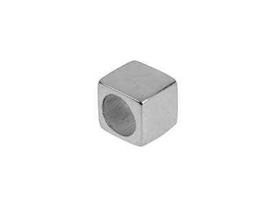 Sterling Silver Cube 4mm           Stamping Blank Pack of 3 - Standard Image - 1