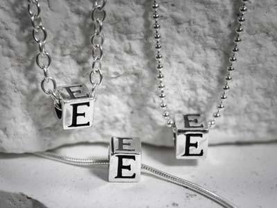 Sterling Silver Letter G 5mm Cube  Charm Pack of 3 - Standard Image - 2