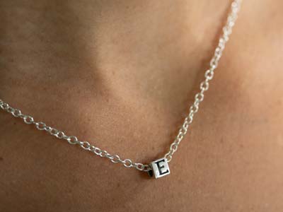 Sterling Silver Letter U 5mm Cube  Charm Pack of 3 - Standard Image - 4