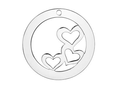 Sterling Silver Heart Washer 32mm  Stamping Blank - Standard Image - 1