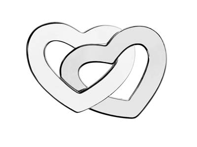 Sterling Silver Interlocking Hearts 22mm Stamping Blank - Standard Image - 1
