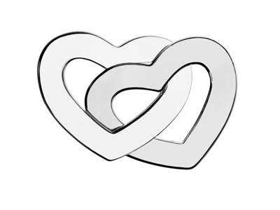 Sterling Silver Interlocking Hearts 22mm Stamping Blank