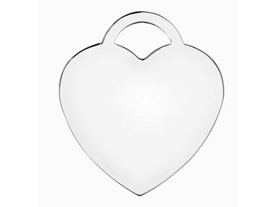 Sterling Silver Heart Lock 19mm    Stamping Blank - Standard Image - 1