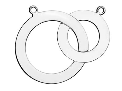Sterling Silver Interlocking Rings 28/22mm Stamping Blank - Standard Image - 1