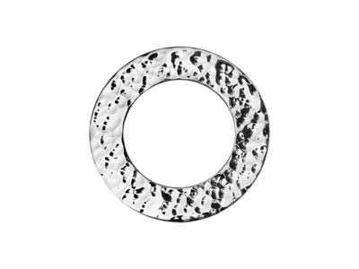 Sterling Silver Washer Hammered    Blank 20mm - Standard Image - 1