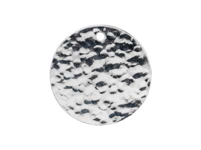 Sterling Silver Round Hammered     Blank 20mm - Standard Image - 1