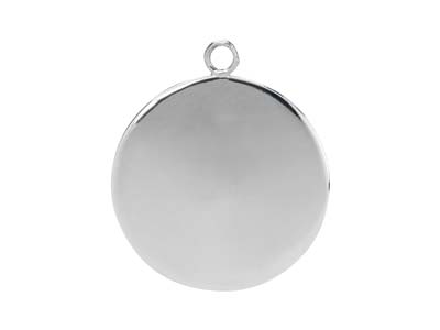 Sterling Silver Round Locket Blank 18mm - Standard Image - 1