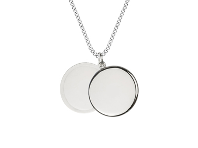 Sterling Silver Round Locket Blank 18mm - Standard Image - 2