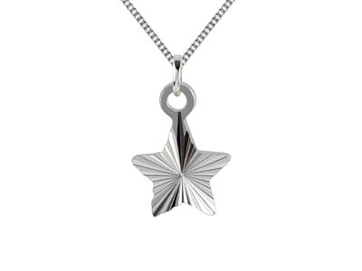 Sterling Silver Diamond Cut Star   Blank 7mm - Standard Image - 2