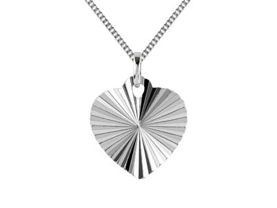 Sterling Silver Diamond Cut Heart  Blank 10mm - Standard Image - 2