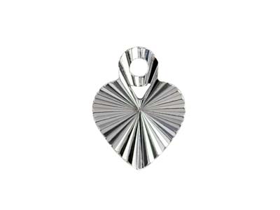 Sterling Silver Diamond Cut Heart  Blank 6mm