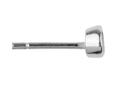 Sterling Silver Round Ear Stud 3mm, Pack of 10, Bezel Set - Standard Image - 3