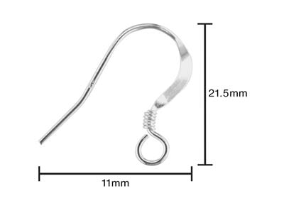 Sterling Silver Earring Hook Wire, Pack of 20, No Bead - Standard Image - 3